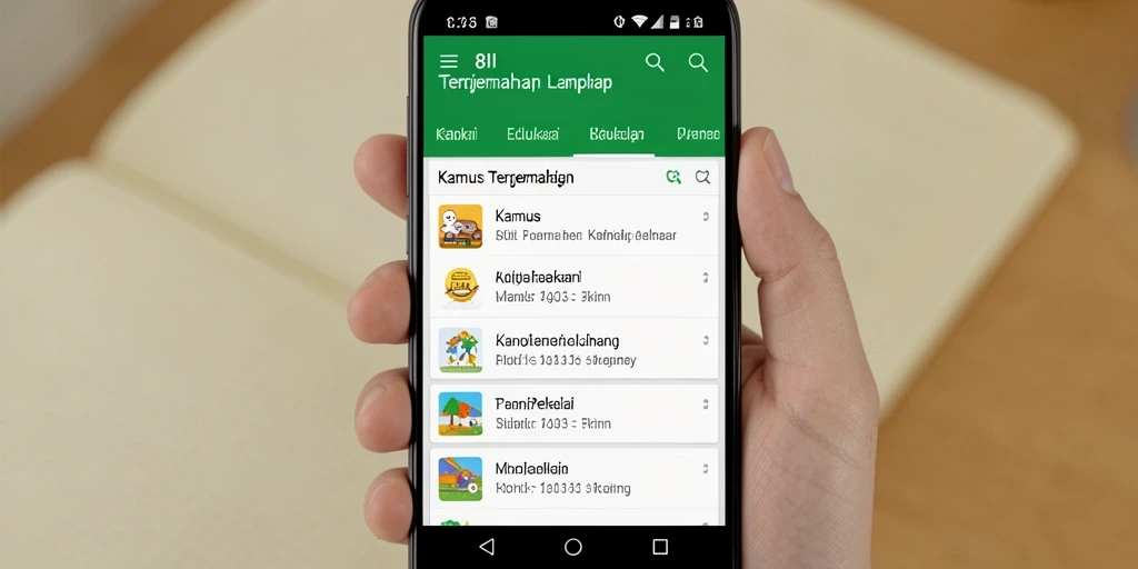 Antarmuka aplikasi 8II yang sederhana dan intuitif untuk terjemahan.