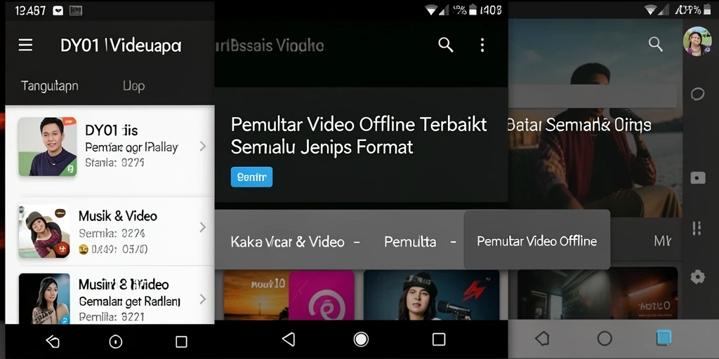 Antarmuka aplikasi DY01 dengan tampilan intuitif untuk Pemutar Video Offline.