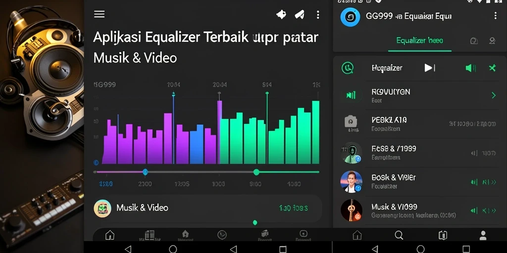 Tampilan utama GG999 dengan pengaturan Equalizer yang intuitif.