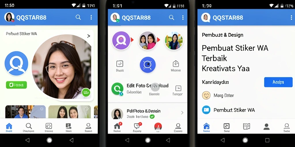 Antarmuka QQSTAR88 yang sederhana dan fungsional untuk membuat stiker.