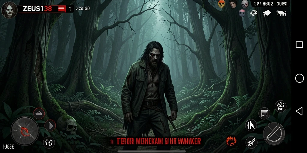 Antarmuka menakutkan dengan suasana hutan angker di ZEUS138.